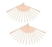 GALPADA 2 Piezas Huesos de Abanico de Madera con 16 Varillas de 23cm sin Terminar Fácil Montaje y Apertura Estable, Accesorios Incluidos para Proyectos Diy