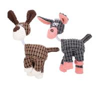 GALPADA 2 Piezas Juguete Chirriante para Perros Forma de Burro de Felpa Marrón, Atractivo Reducir la Soledad Mascota en Casa