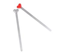GALPADA 2 piezas Marcapáginas de Metal Forma de Bonito y Marcador de Páginas para Libros de Papelería Escolar Rojo y Plata