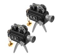 GALPADA 2 Piezas Miniproyector de Plástico Vintage Negro Portátil y Compacto para Decoración de Escritorio y Noches de Cine en Casa para Amantes del Cine