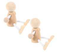 GALPADA 2 piezas Muñecos de Madera sin Terminar para Pintar y Decorar Manualidades DIY de Madera Juguetes para Muñecos Artesanales para Pintura y Educación Infantil