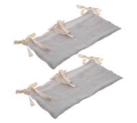 GALPADA 2 piezas Organizador Colgante para Cuna Bolsa de Algodón Puro con Doble Compartimento para Guardar Pañales y Juguetes Accesorio para Guardería Color Gris