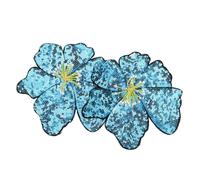 GALPADA 2 Piezas Parches Bordados de Flores Grandes Lentejuelas Azules en Tejido y Plástico, Diseño Único y Brillante para Proyectos DIY y Espectáculos Escénicos
