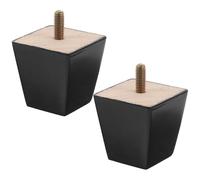 GALPADA 2 Piezas Patas Cuadradas de Madera Maciza para Muebles, Duraderas y Compatibles Universalmente, Ideales para Armarios y Cómodas en Estilo Moderno Negro