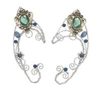 GALPADA 2 Piezas Pendientes Hadas Verde No Piercing Brazaletes Oreja para Mujeres Joyería Fiesta Boda de Honor Accesorios Moda Diario