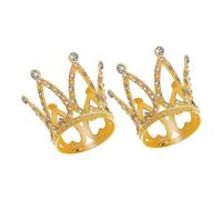GALPADA 2 Piezas pequeña promociones Despedida de solteira Toppers para Tartas joyeri decoración Mini Coronas Toppers de Pasteles de Coronas Decorativas aleación Golden