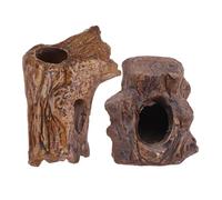 GALPADA 2 Piezas Refugio Acuario Cerámico para Camarones y Peces Cueva Decorativa Tipo Tronco para Cría y Escondite Ornamento Pequeño para Tanques de Agua Dulce