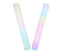 GALPADA 2 Piezas Regla Flexible y Suave de 30cm en PVC Colorida para Oficina y Dibujo, Herramienta Portátil para Estudiantes y Profesionales Que Mide Precisión