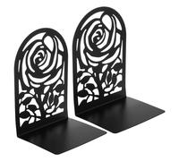GALPADA 2 Piezas Sujetalibros de Metal con Diseño de Rosa Organizadores de Escritorio Decorativos y Funcionales para Oficina y Hogar Espacio Soporte para Pesados