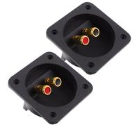 GALPADA 2 Piezas Terminales de Caja de Altavoz de 3,1 Pulgadas, Conectores de Cable Muelle de Resorte, Poste de Unión Redondo Chapado en Oro para Altavoces y Subwoofers, Accesorios