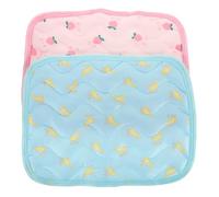 GALPADA 2 Piezas Unidades Esterilla Refrigerante para Mascotas Material Cojín Refrescante para Hámster y Conejo Verano Descanso Confortable XS Rosa y Azul