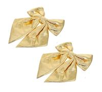 GALPADA 2 Unidades Lazos Gigantes Decorativos Dorados de Tela Brillante 40x30 Cm, para Decoración de Bodas, Despedida de Soltera y Fiesta Temática, Adornos Reutilizables para Puertas y