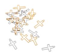GALPADA 20 Piezas Colgantes Cruz Pequeños de Acero Inoxidable Dijes Cruz Huecos Mini para Pulseras Collares y Llaveros Accesorios Religiosos para Manualidades DIY