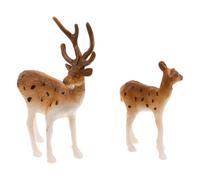 GALPADA 20 Unidades Figuras Miniatura de Ciervos Decorativos para Navidad Adornos de Reno para Tartas Figuras de Animales del Bosque para Manualidades y Micro Paisajes Decoración Festiva