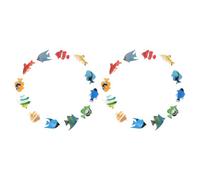 GALPADA 24 Figuras de Peces Tropicales Miniatura para Acuarios Decoraciones de Animales Marinos de PVC Resistentes Decoloración 24 Piezas para Decoración Submarina Hogar y Oficina