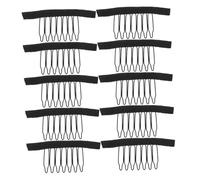 GALPADA 24 Piezas Clips para Peluca con Dientes Peines de Fijación Ligeros y Transpirables para Extensiones Accesorios de Peinado para Mujeres Color Negro