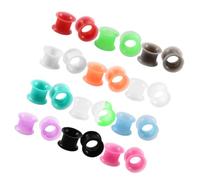 GALPADA 24 piezas Dilatadores de Oreja de Silicona Mixtos de Túneles de Oreja Expandibles Joyas de Perforación para Oídos Perfectos para Eventos y