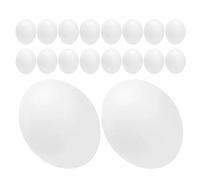 GALPADA 24 Piezas Huevos Falsos Realistas para Pájaros de Plástico Blanco Diseño Natural y Tamaño Real, Accesorios para Jaulas y Decoración en Estudios Científicos