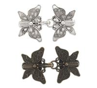 GALPADA 2pares Broches Vintage Para Suéter y Chal Diseño De Mariposas Retro Cierres Metálicos Para Vestidos Accesorios