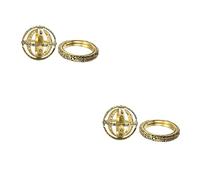 GALPADA 2piezas Anillo Plegable De Esfera Astronómica Vintage Para Amantes Joyería Retro Color Dorado Anillo De Diseño Único Símbolos Zodiacales Del Siglo Xvi