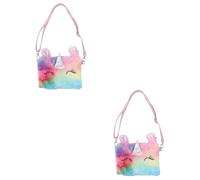 GALPADA 2piezas Bolsa Bandolera De Unicornio De Peluche Color Arcoíris para Niñas Mochila Infantil De Diseño Interactivo para Juguetes y Monedas