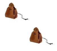 GALPADA 2piezas Bolsa De Monedas PU Ligera y Portátil Cierre De Cuerda Estuche para Dados Monedas y Accesorios Pequeños Diseño