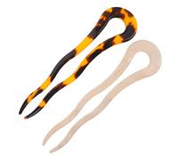 GALPADA 2piezas Horquilla Forma Para Moño Palillos Cabello Estilo Francés Accesorios Para Cabello Material Metalico Usos Para Fiesta o Diario