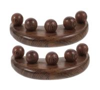 GALPADA 2piezas Masajeador de Madera de Alas de Pájaro Herramienta Gua Sha para Rostro Tabla de Masaje Compacta Cuentas Convexas Forma de Media Luna para Masaje Facial Cabeza