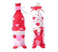 GALPADA 2piezas Porta Botellas De Vino para San Valentín Fundas De Muñeco Rudolph para Botellas De Adornos De Escritorio Decoraciones Festivas