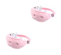 GALPADA 2piezas Riñonera Infantil De Unicornio De Peluche Bolsa Cruzada para Mochila De Cintura Kawaii para Snacks y Pertenencias Color Rosa