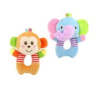 GALPADA 2piezas Sonajero Forma Peluche Para Bebés Sonajero De Animales De Dibujos Animados Para Interacción Entre Hijos