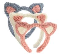GALPADA 3 Diademas Orejas de Gato para Mujer, Bandas de Tejido Suaves y Resistentes para Maquillaje y Lavado de Cara, Accesorios Skincare Creativos y Lindos