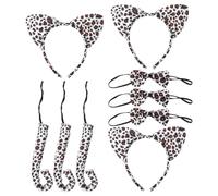 GALPADA 3 Juegos Diadema Orejas De Gato Collar y Rabo Disfraz Infantil Para Actuaciones Disfraces De Dibujos Animados Para Cosplay De Fiesta Accesorios Para Disfraz De Animal