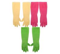 GALPADA 3 Pares Guantes para Lavar Platos Impermeables y Antideslizantes de Emulsión, Resistentes y Duraderos para Tareas de Cocina y Limpieza del Hogar Color Aleatorio