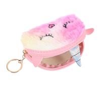 GALPADA 3 Piezas Bolso de la Moneda de Las niñas Monedero para niñas Bolsa Porta Dinero Llavero de Coche para Chica Llavero Monedero Unicornio o o de Felpa Rosa