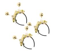 GALPADA 3 Piezas Diadema de Bola de Discoteca Dorada para Fiesta y Cosplay, Accesorio Decorativo de Plástico Ajuste Cómodo y Diseño Redondo Brillante para Celebraciones