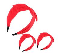 GALPADA 3 Piezas Diademas Rojas con Lazo Orejas de Conejo Anudadas Banda Elástica y Flexible Accesorio de Pelo para Niñas Mujeres Cosplay y Fiestas