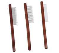 GALPADA 3 piezas Kit de Peines para Aseo de Mascotas con Mango de Madera Ergonómico Dientes Redondeados Antideslizantes Peine Desenredante y Compacto para Perros y Gatos Cuidado y