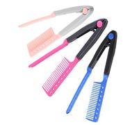 GALPADA 3 piezas Peine Alisador de Pelo Forma de V de Plegables para Salón y Uso Doméstico Diseño Ergonómico Resistente y Cómodo Material Duradero Colores Rosa Azul