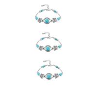 GALPADA 3 Piezas pulsera para pulsera de joyería brazalete pulsera con microincrustaciones favores de la fiesta de cumpleaños pulsera de cadena de mano turquesa
