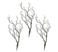 GALPADA 3 Piezas Ramas Artificiales Decorativas de Plástico para Jarrones y Bricolaje Verdes Realistas para Salones Jardines y sin Agua Necesaria