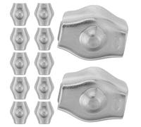 GALPADA 30 Piezas Abrazaderas de Cable de Acero Inoxidable Cuerda de Clips Perno para Fijación Segura Tendederos Toldos Vallas y Líneas de Guía