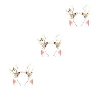 GALPADA 3juegos Diadema De Cuernos De Ciervo Con Luz y Orejas De Hada Para Cosplay Accesorio De Disfraces Para Fiestas y Halloween