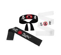 GALPADA 3piezas Diadema Ninja Japonesa De Samurái Para Karate Kid Diademas De Pañuelo Japonés Indumentaria Tradicional Para Cosplay y Artes Marciales