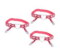 GALPADA 3piezas Doble De Suspensión Ajustable Pu Gótico Tachuelas Forma De Para Cosplay y Rojo