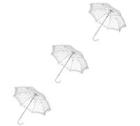 GALPADA 3piezas Sombrilla De Encaje Vintage Elegante para Bodas y Fotografía Accesorio Romántico para Mujeres Decoración De Eventos y Fiesta