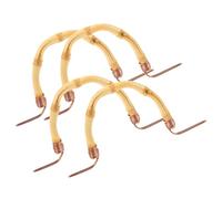 GALPADA 4 Asas de Tetera de Bambú y Metal Reemplazables, Ergonómicas y Fáciles de Instalar, para Cocina Distancia entre Asas de 9-10 Cm