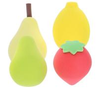 GALPADA 4 Esponjas De Belleza Para Maquillaje Facial Pequeñas Multicolor Frutas, Uso Seco y Húmedo, Ideales Para Base y Polvos Cosméticos, Herramientas De Maquillaje Para Mujeres