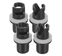 GALPADA 4 Piezas Adaptador de Manguera Portátil para Válvulas de Kayak y Paddleboard de Plástico Negro, Conector Versátil para Actividades de Navegación y Paddleboarding