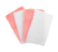 GALPADA 4 Piezas Alfombras Miniatura Peludas para Casa de Muñecas Micro Alfombras Decorativas Suaves Rosa y Blanco para Estancias Accesorios de Escena para Escritorio y Estantería